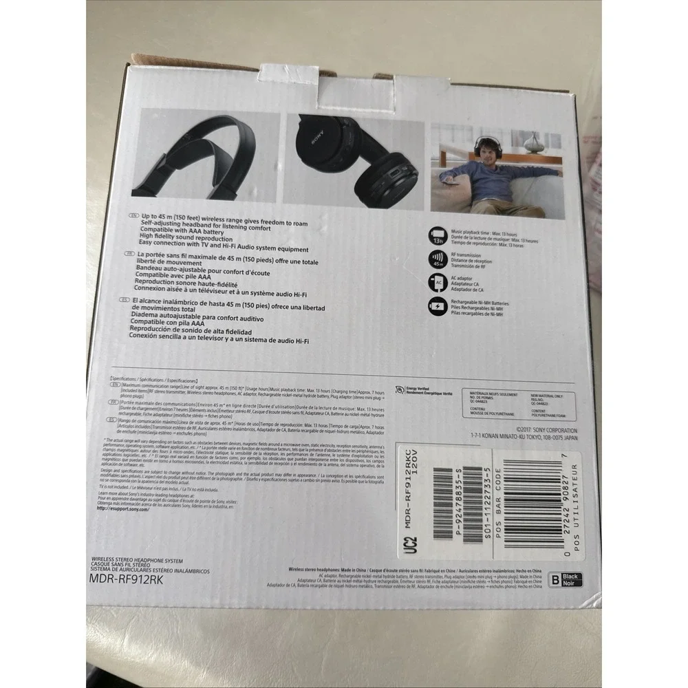 Sony MDRRF912RK Over-the-ear Headphones - Black